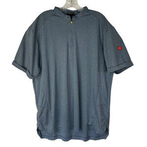 McDonalds Uniform Shirt 1/4 Zip Blue Short Sleeves Mens Size XL